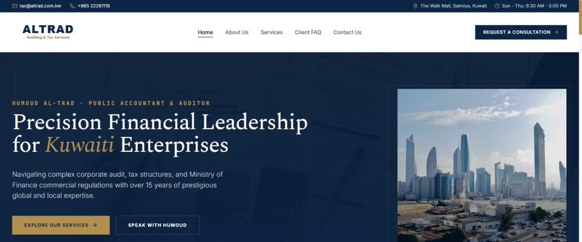 Al-Trad Auditing: Kuwait Audit & Tax Practice Website