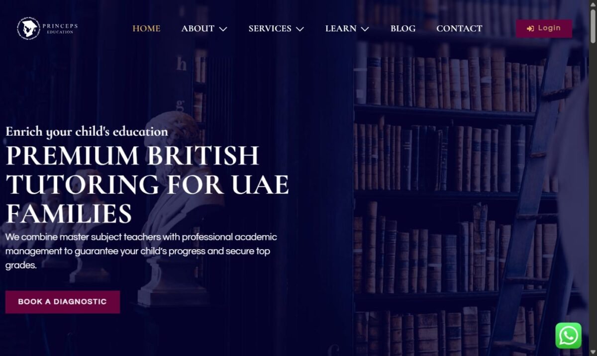Princeps Education: Online Tutoring Website